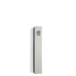 Folded "ש" Small White Metal Mezuzah with Grey Shin by Marit Meisler at CeMMent