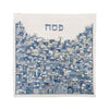 Full Embroidery Matzah & Afikomen Set in Jerusalem Blue by Yair Emanuel