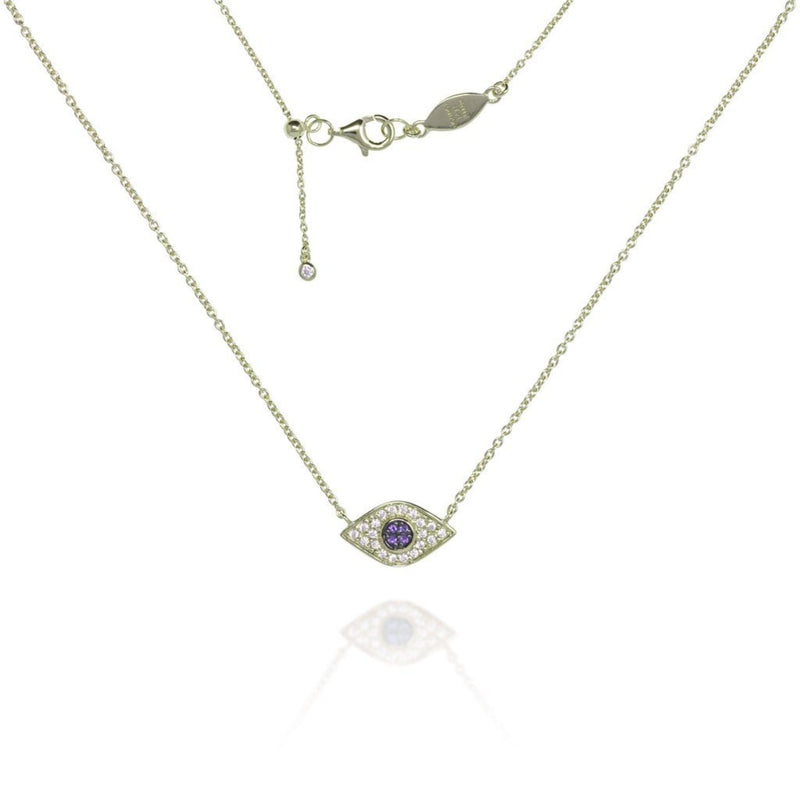 Evil Eye Necklace with Blue Stone in Gold by Penny Levi