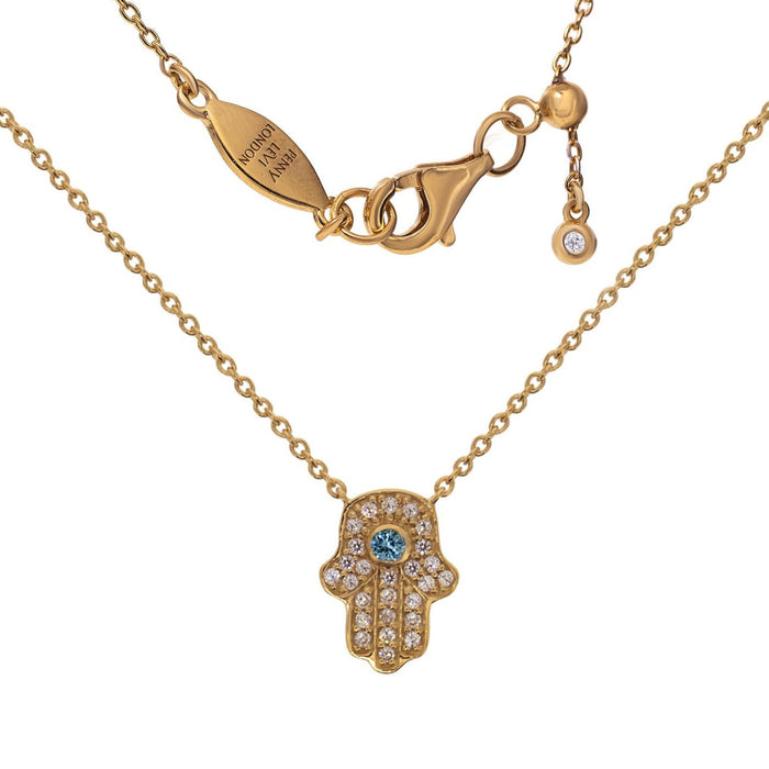 Hamsa Hand and Chain Rose Gold Necklace with Adjustable Length by Penny Levi