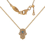 Hamsa Hand and Chain Rose Gold Necklace with Adjustable Length by Penny Levi