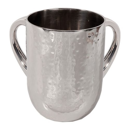 Hammered Silver Aluminum Netilat Yadaim Cup (Washing Cup) by Yair Emanuel