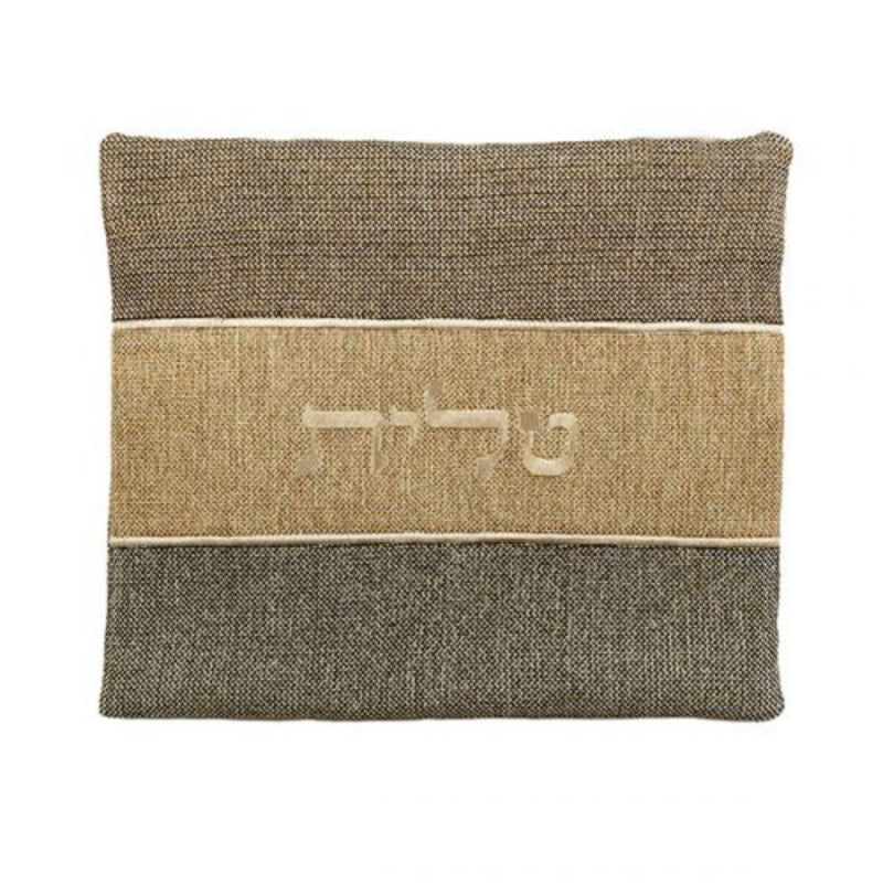 Pure Linen in Light Golden Black/Brown Tallit Bag by Yair Emanuel