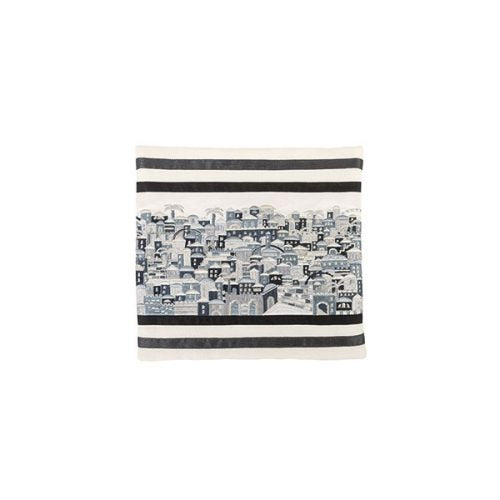 Jerusalem Black/Grey Tefillin Bag by Yair Emanuel