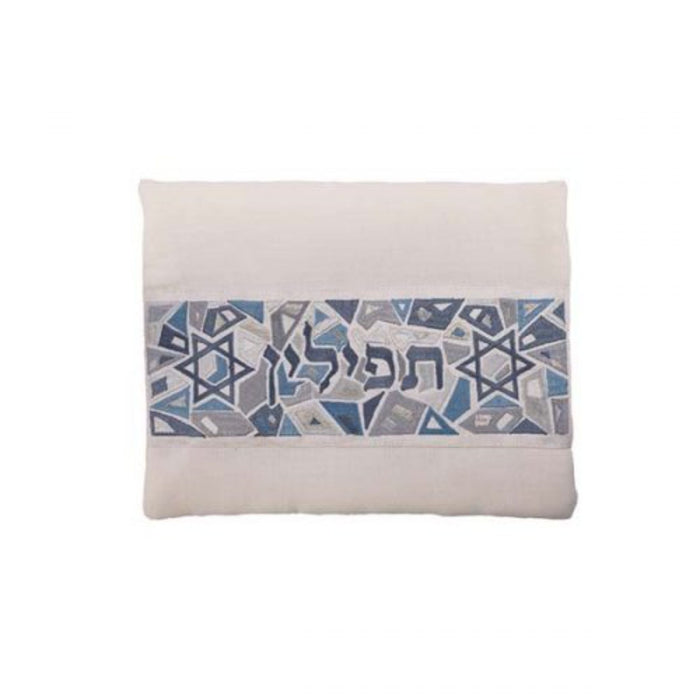 Grey "Magen David" Tefillin Bag by Yair Emanuel