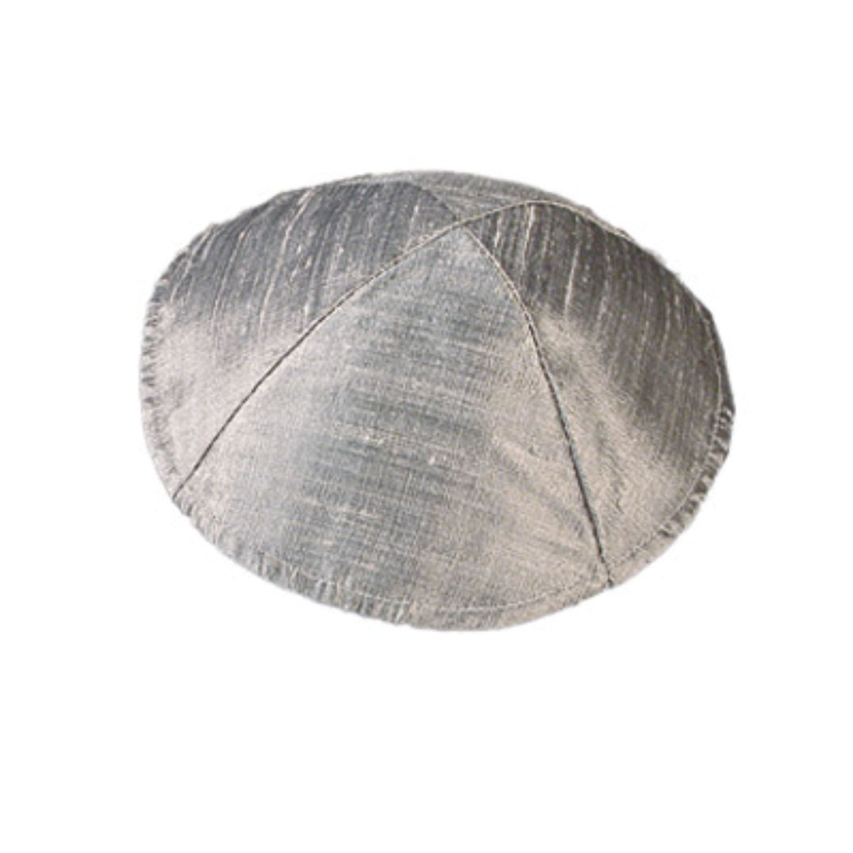 Raw Silk Kippah in Grey by Yair Emanuel