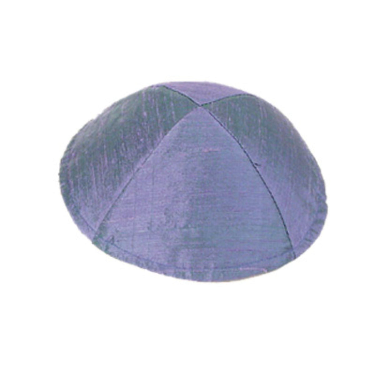 Raw Silk Kippah in Blue by Yair Emanuel