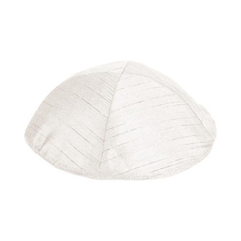 Polysilk Kippah in White by Yair Emanuel