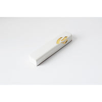 Ceramic White Mezuzah with Gold Shin - Extra Large by Yahalomis