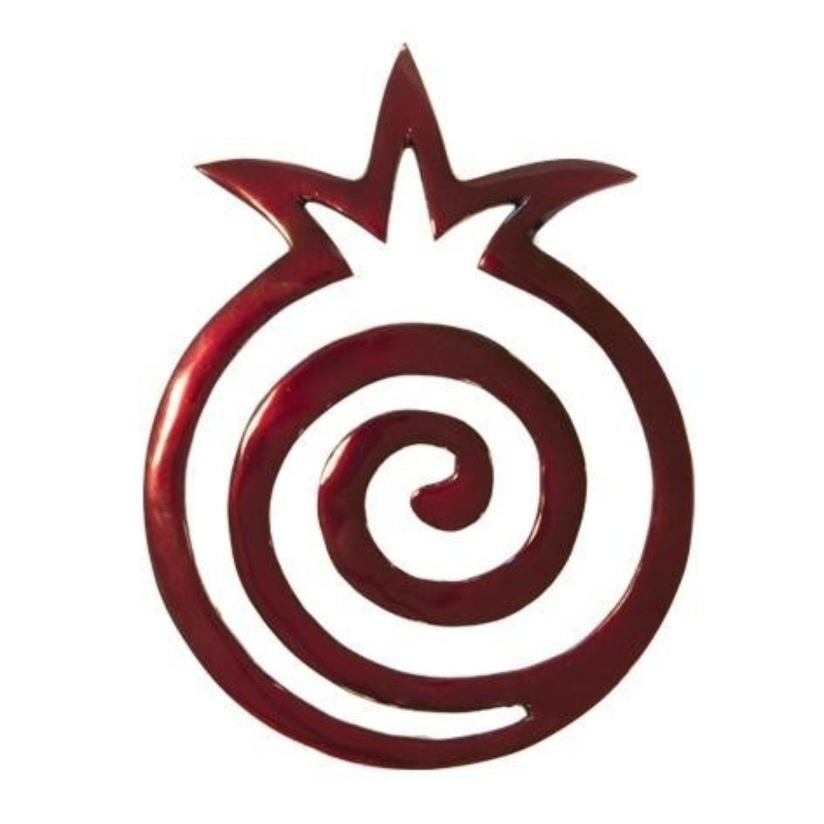 Swirly Red Pomegranate Aluminium Trivet by Yair Emanuel