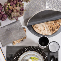 Type Matzah Cover in Silver Grey by Apeloig Collection