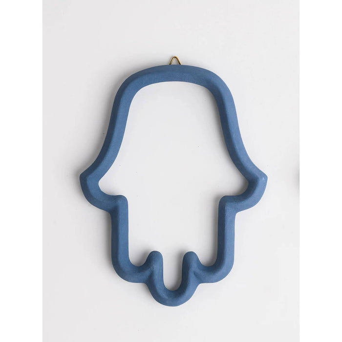 Handmade Ceramic Blue Hamsa by Yahalomis