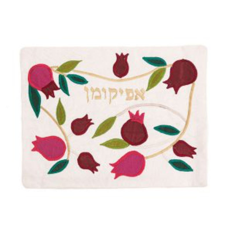 Applique Pomegranates Matzah & Afikomen Set in Jerusalem Blue by Yair Emanuel