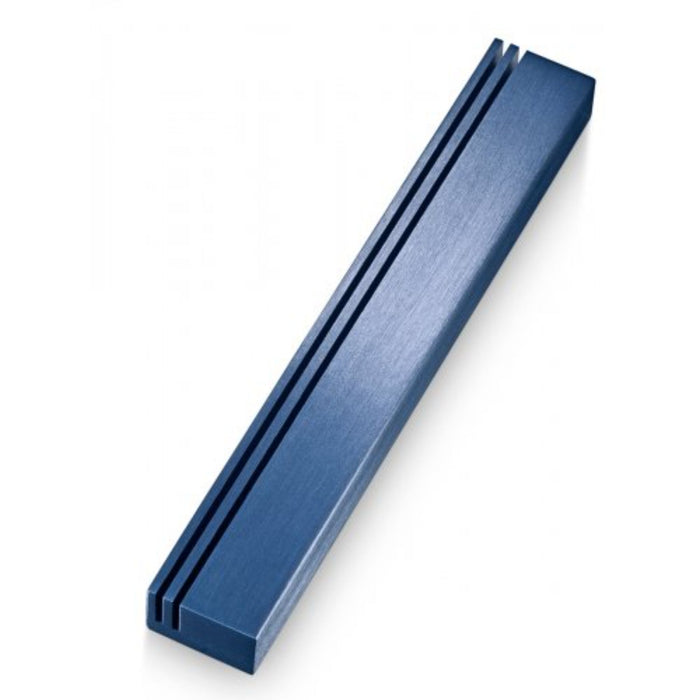 Vertical Track Mezuzah in Blue by Adi Sidler