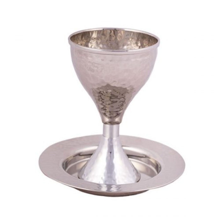 Modern Hammered Kiddush Cup by Yair Emanuel