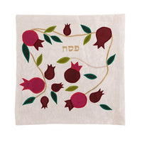 Applique Pomegranates Matzah & Afikomen Set in Jerusalem Blue by Yair Emanuel