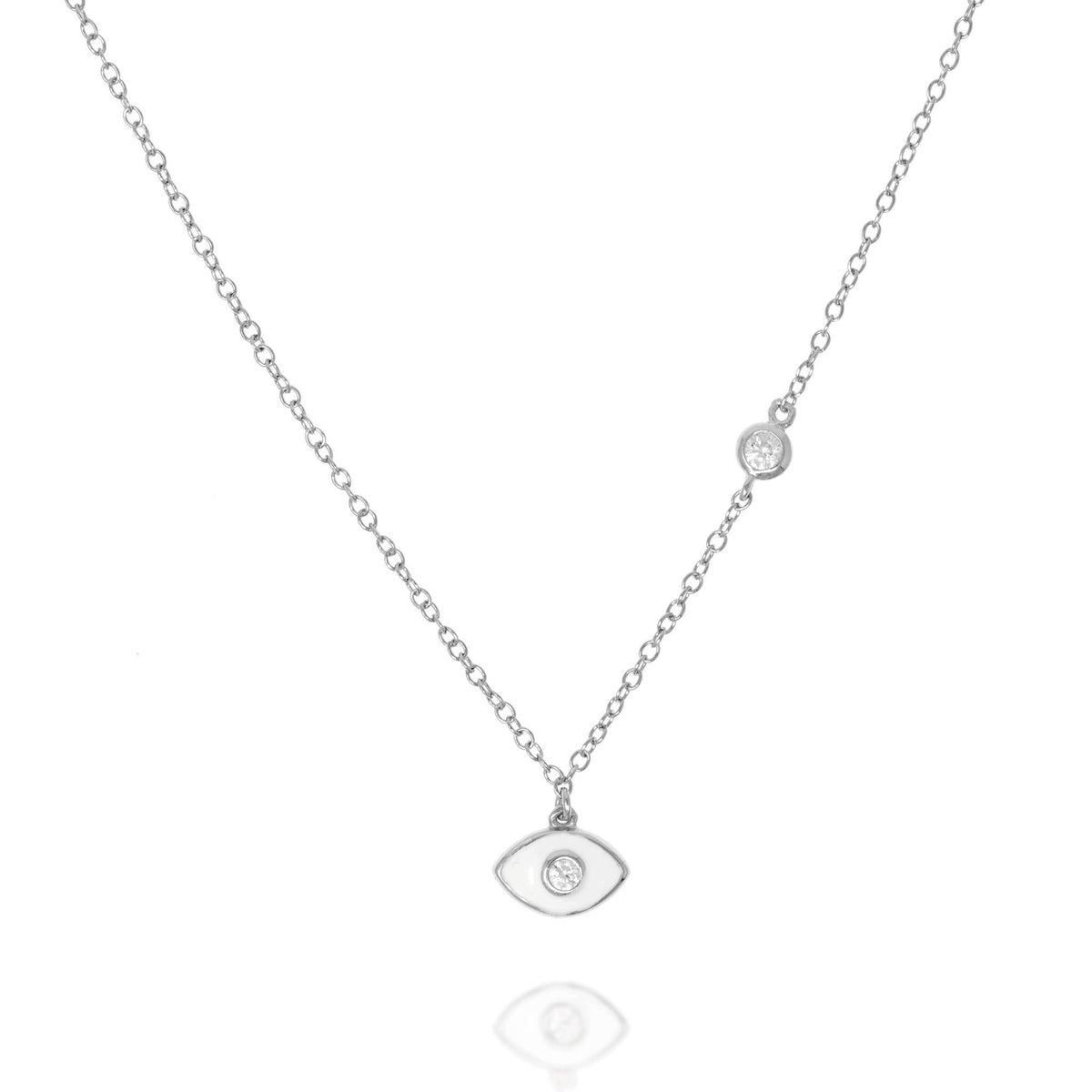 Chain and Evil Eye Pendant in Silver by Penny Levi