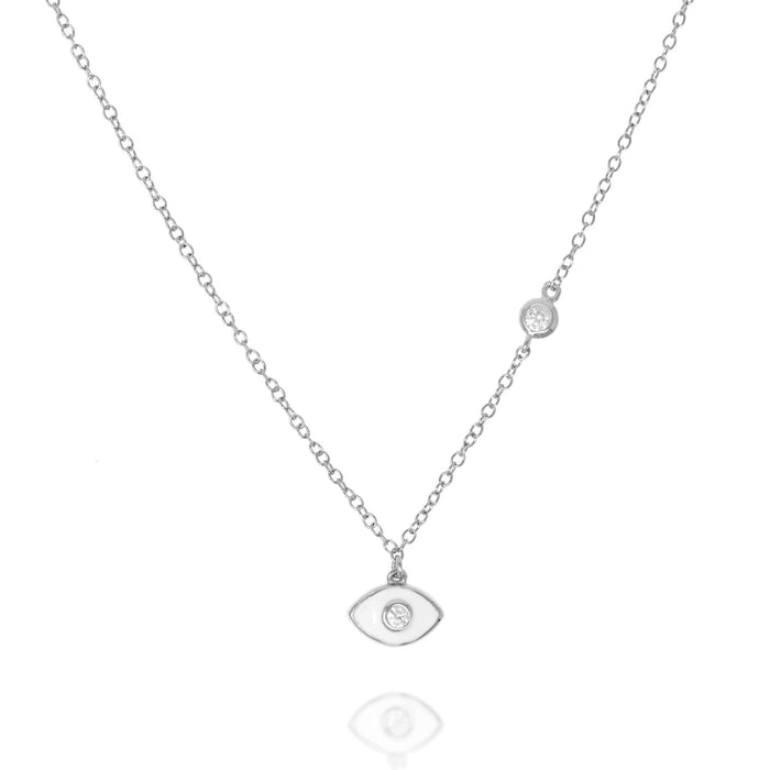 Chain and Evil Eye Pendant in Silver by Penny Levi