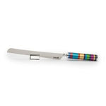 Rainbow Challah Knife with Multi Coloured Rings by Yair Emanuel