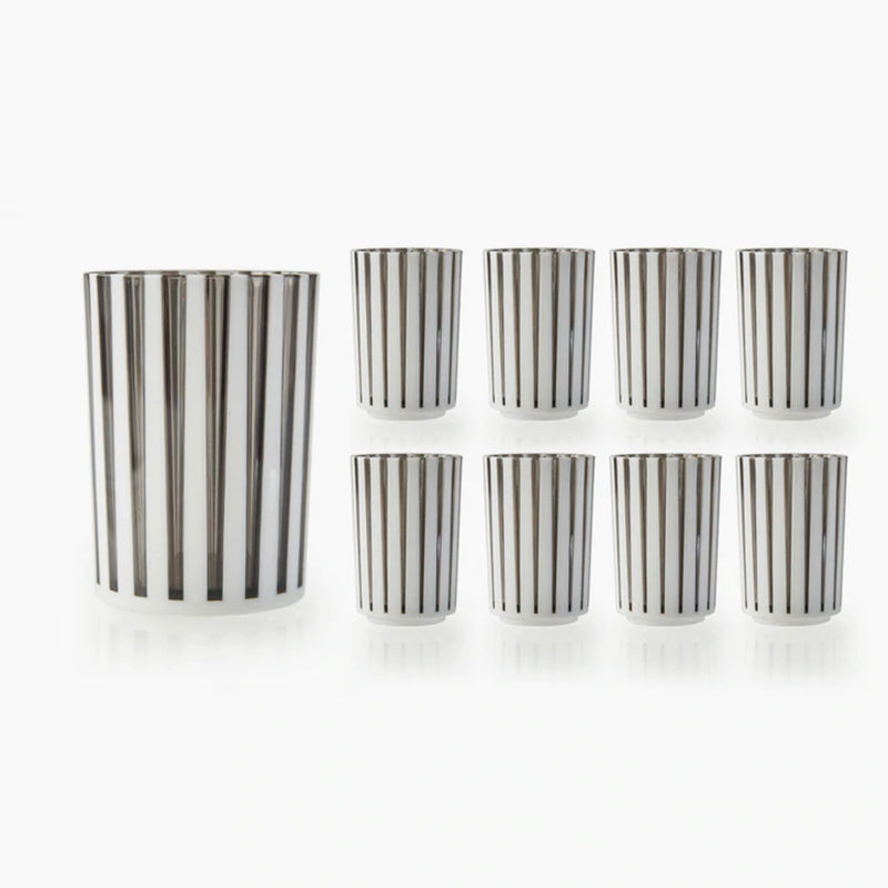 Set of 8 Kiddush Cups - Smoke/White by Apeloig