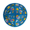 Embroidered Children's Train Kippah in Blue by Yair Emanuel