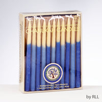 Biodegradable, Hypo-Allergenic, Blue & Natural Hand-Dipped Chanukah Beeswax Candles