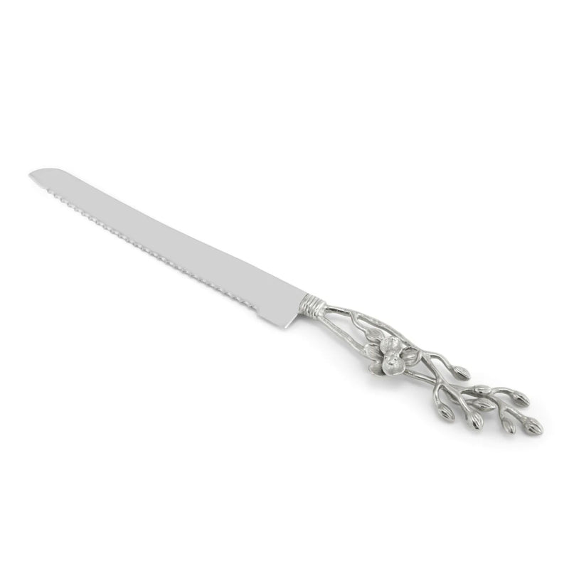 White Orchid Challah Knife by Michael Aram