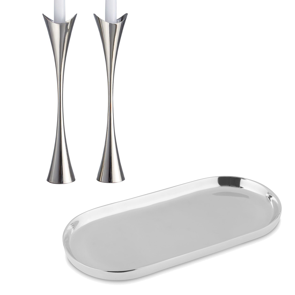 Curve Shabbat Candlesticks by Namb Contemporary Judaica