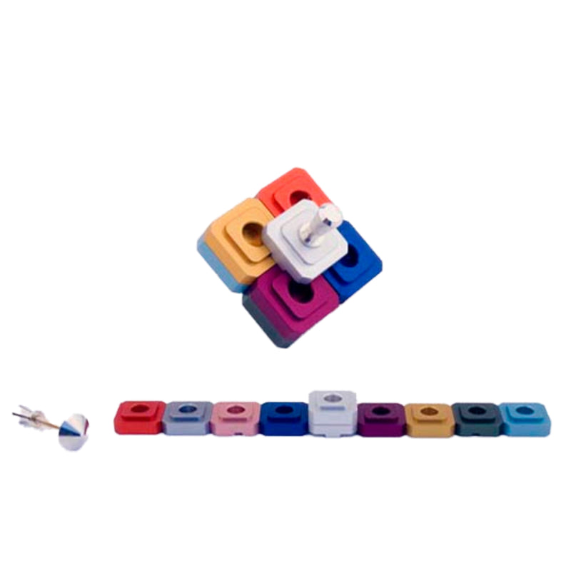 Travelling Dreidel Chanukiah in Multi-Colours by Agayof