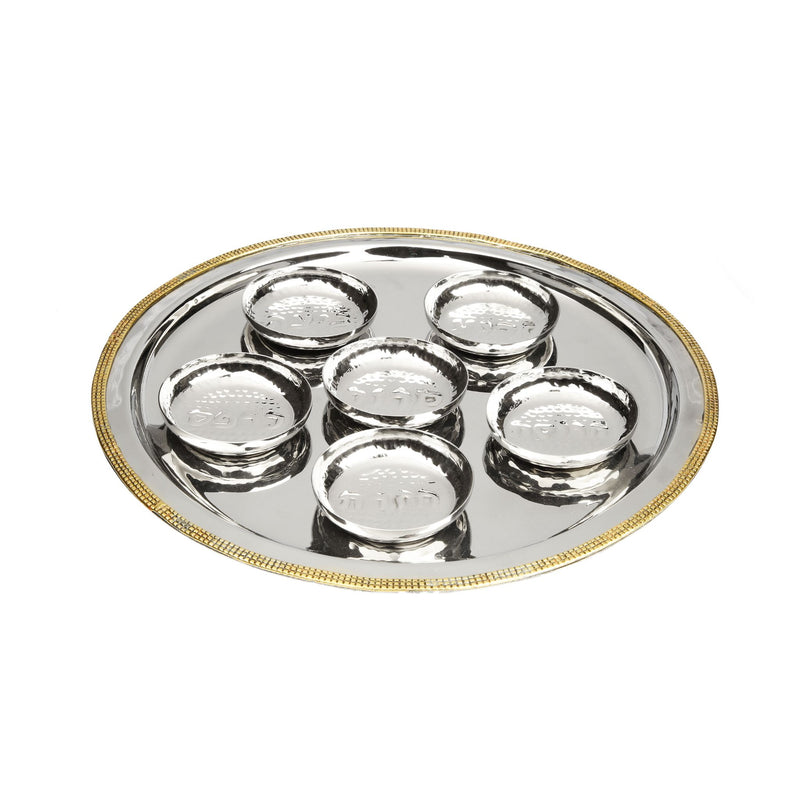 Seder Tray with 6 Bowls with Mosaic Design by Classic Touch