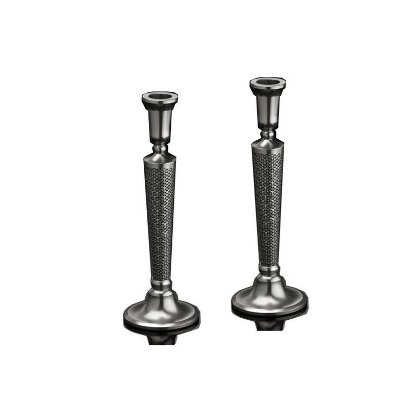 Lexi Classic Black Shabbat Candlesticks by Metalace Art