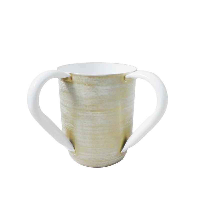 Gold / White Ceramic Netilat Yadayim/ Washing Cup