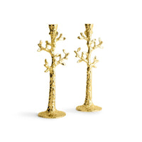 Tree of Life Candleholders in Gold by Michael Aram