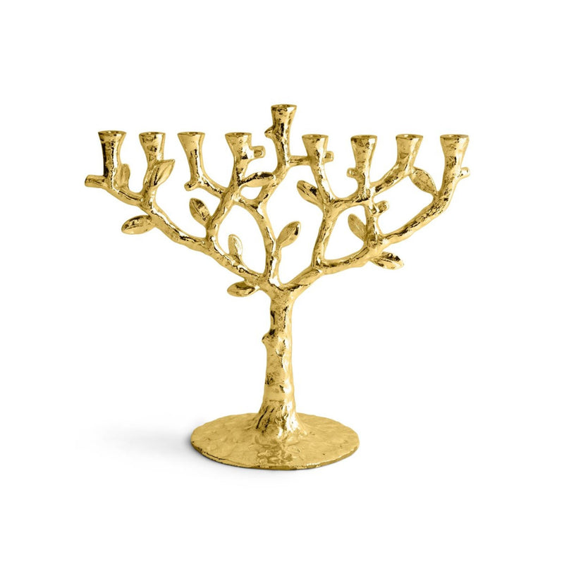 Tree of Life Chanukiah in Gold by Michael Aram