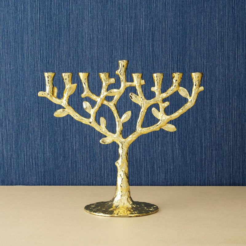 Tree of Life Chanukiah in Gold by Michael Aram