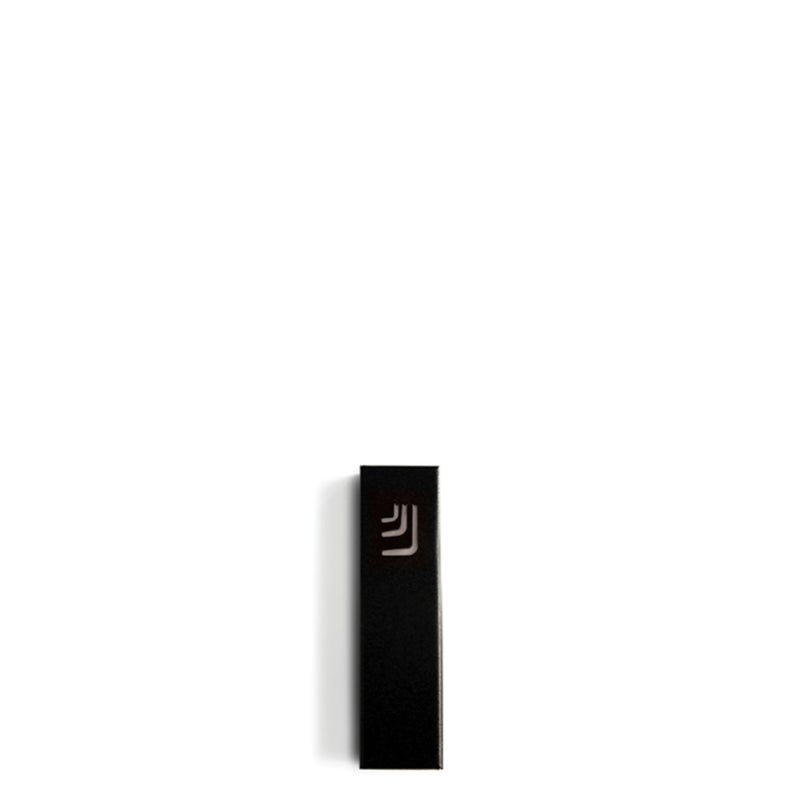 Folded "ש" Mini Black Metal Mezuzah with Grey Shin by Marit Meisler at CeMMent