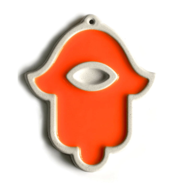 White Concrete Hamsa in Orange by Marit Meisler at Cemment