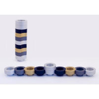 Travelling Doughnut Chanukiah in Black/Silver/Gold by Agayof