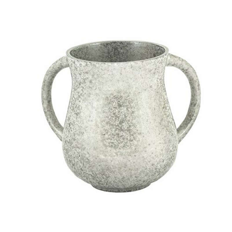 Small Marble Coated Silver Washing Cup/Netilat Yadayim by Yair Emanuel