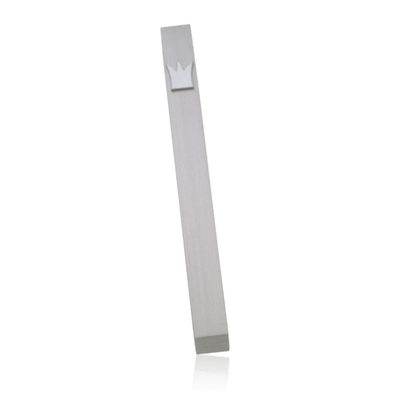 Crown Mezuzah in Silver Brushed Aluminium by Adi Sidler