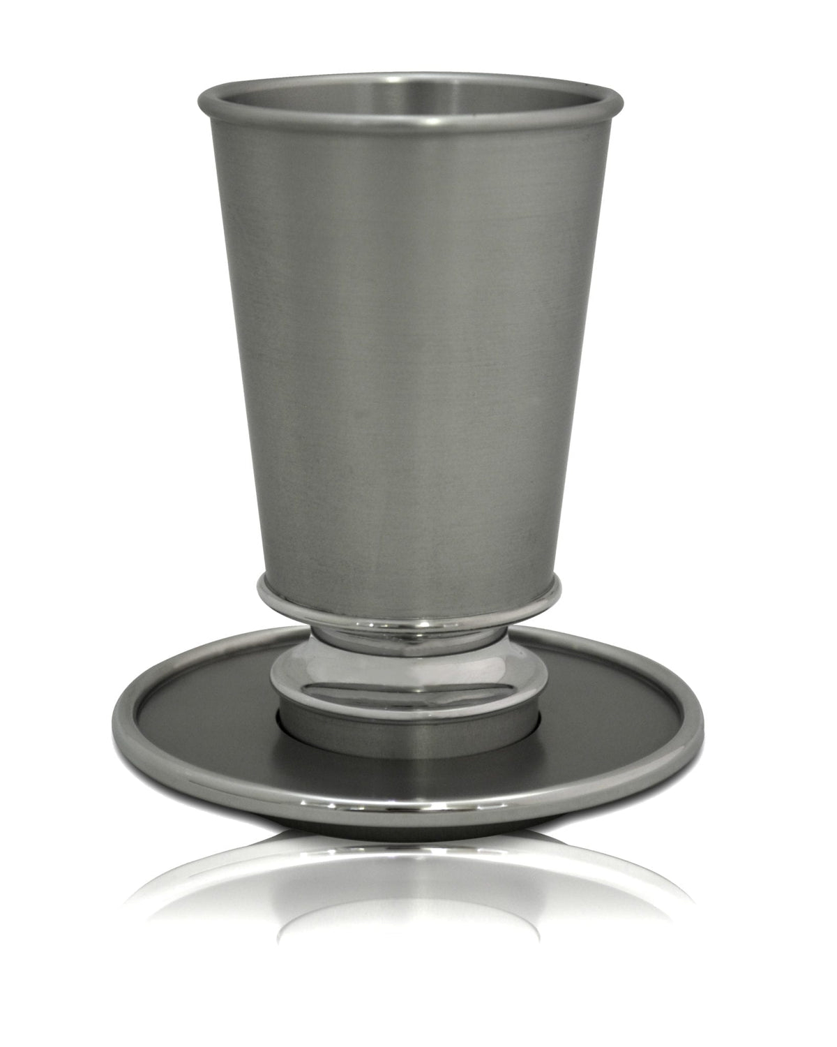 Modern Kiddush Cup and Plate in Grey by Nadav Art