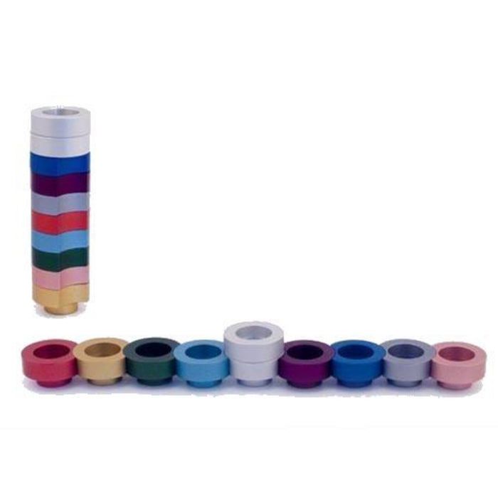 Travelling Doughnut Chanukiah in Multi Colours by Agayof