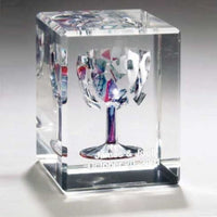 Broken Chuppah Glass Art in Lucite Cube