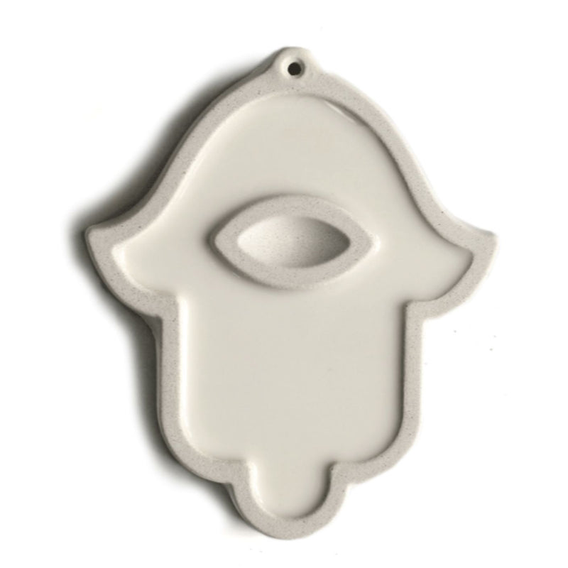 White Concrete Hamsa in White by Marit Meisler at Cemment