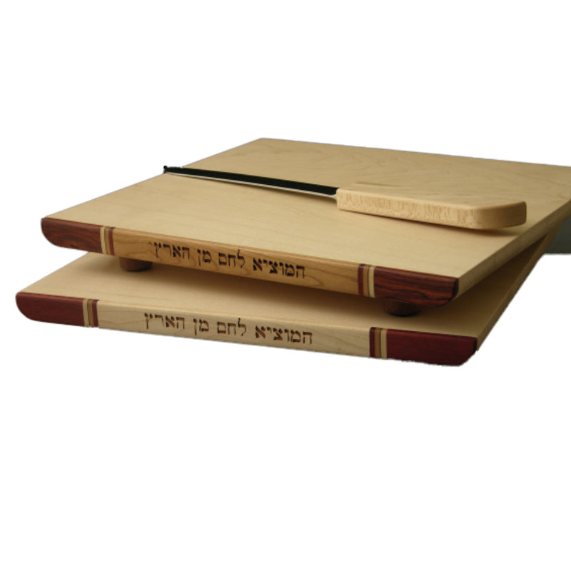 Hardwood  Bloodwood/Maple Challah Board & Knife by E Cohen
